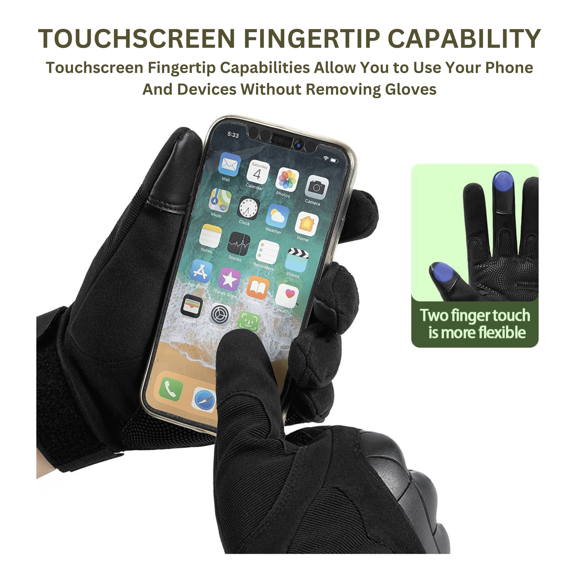 Airsofthandschoenen met touchscreen-vingertopfunctie